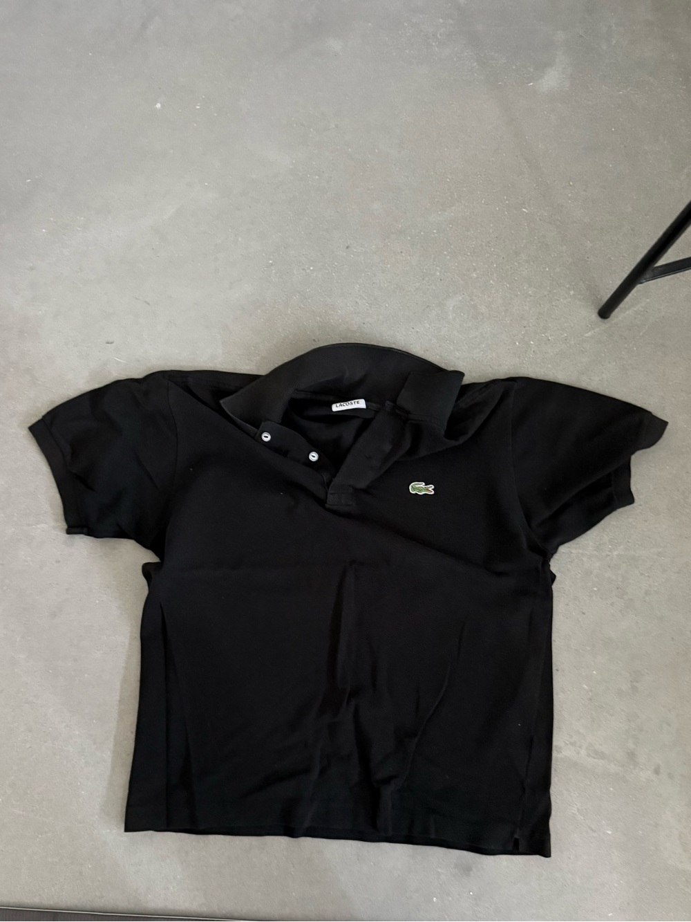 Lacoste Black Short Sleeve Polo with Crocodile Logo